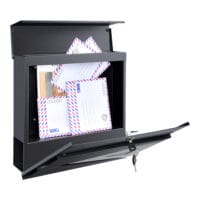 Briefkasten Schönburg 37x37x11cm Stahl Anthrazit/Silber