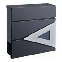 Briefkasten Schönburg 37x37x11cm Stahl Anthrazit/Silber