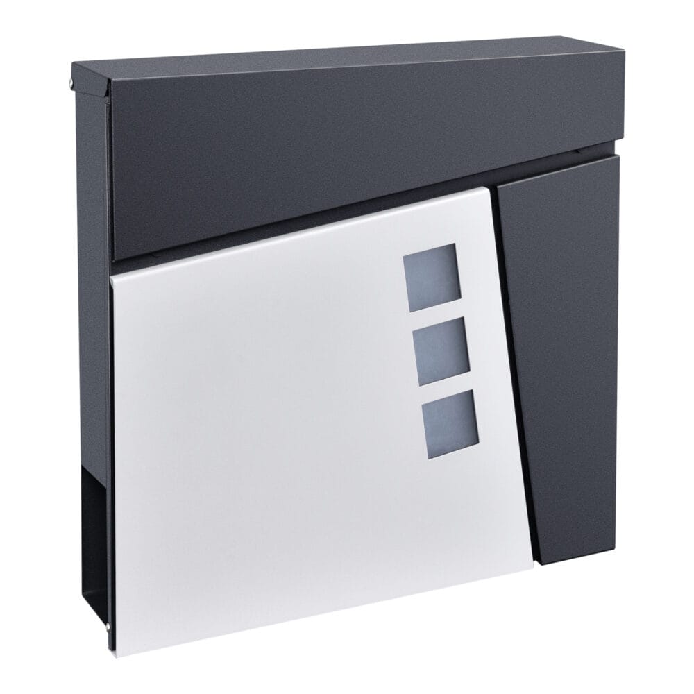 Briefkasten Alfstedt  37x37x10.5 cm Stahl Anthrazit/Silber