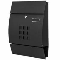 Briefkasten mit Zeitungsfach pulverbeschichtet schwarz