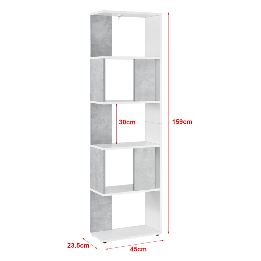 Bücherregal Aneby 159x45x24cm mit 5 Ablageflächen