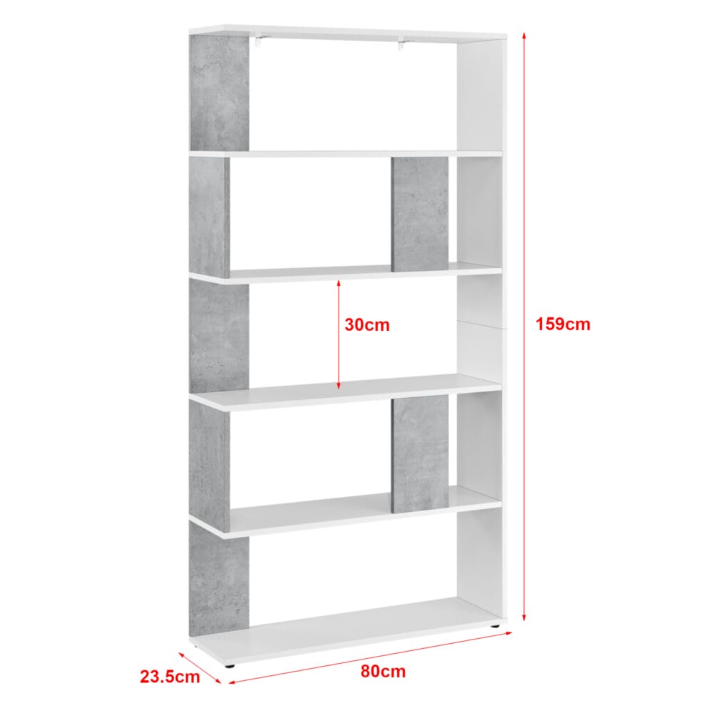 Bücherregal Aneby 159x80x24cm mit 5 Ablageflächen