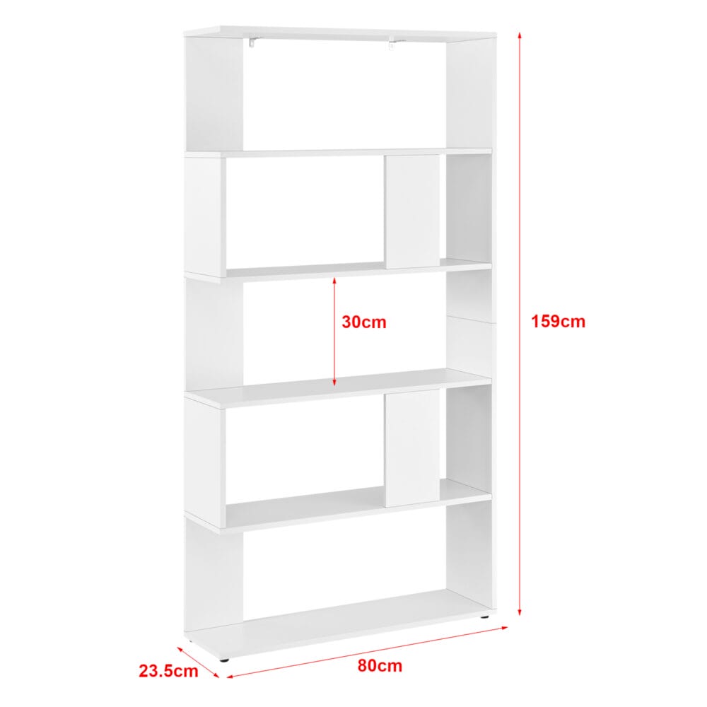 Bücherregal Aneby 159x80x24cm mit 5 Ablageflächen