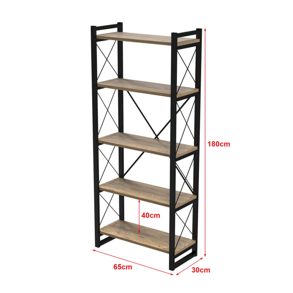 Standregal Campos mit 5 Ablagen 180x65x30cm