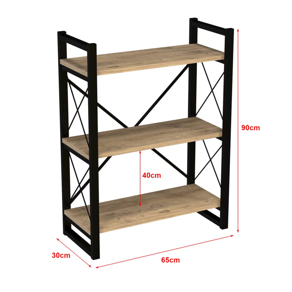 Standregal Campos mit 3 Ablagen 90x65x30cm