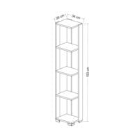Bücherregal Aalestrup mit 4 Ebenen 153x34x26cm Eiche Anthrazit