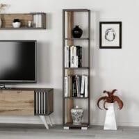 Bücherregal Aalestrup mit 4 Ebenen 153x34x26cm Eiche Anthrazit