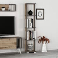 Bücherregal Aalestrup mit 4 Ebenen 153x34x26cm Eiche Anthrazit