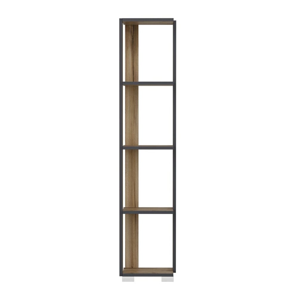Bücherregal Aalestrup mit 4 Ebenen 153x34x26cm Eiche Anthrazit