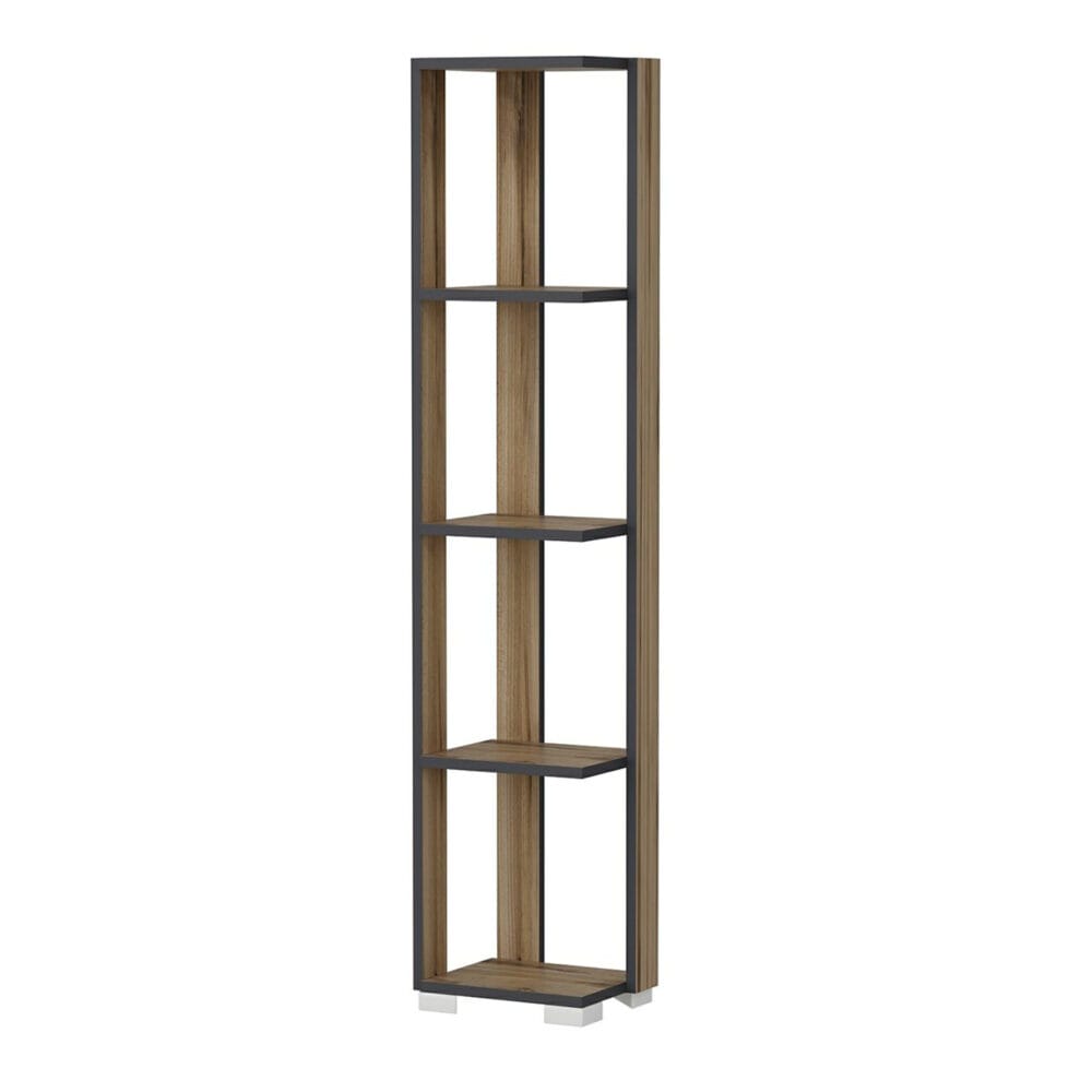 Bücherregal Aalestrup mit 4 Ebenen 153x34x26cm Eiche Anthrazit
