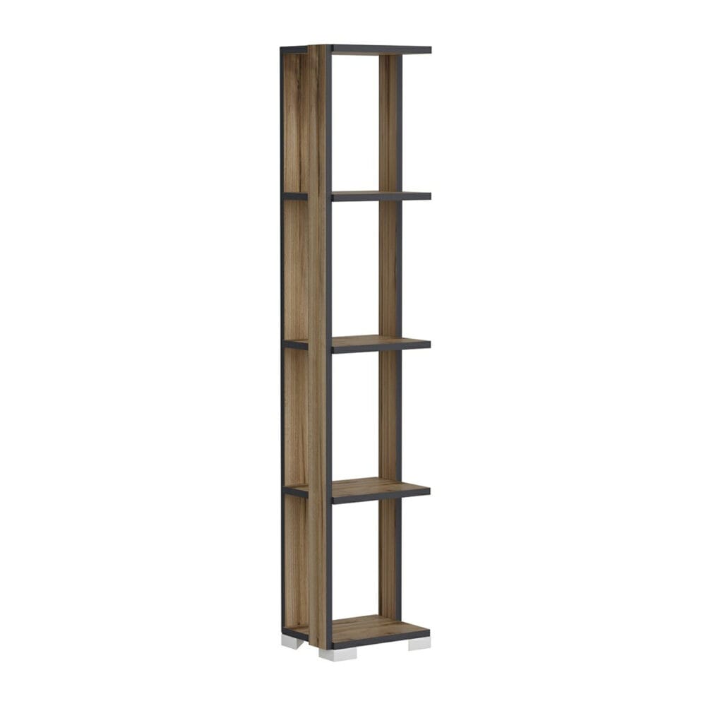 Bücherregal Aalestrup mit 4 Ebenen 153x34x26cm Eiche Anthrazit