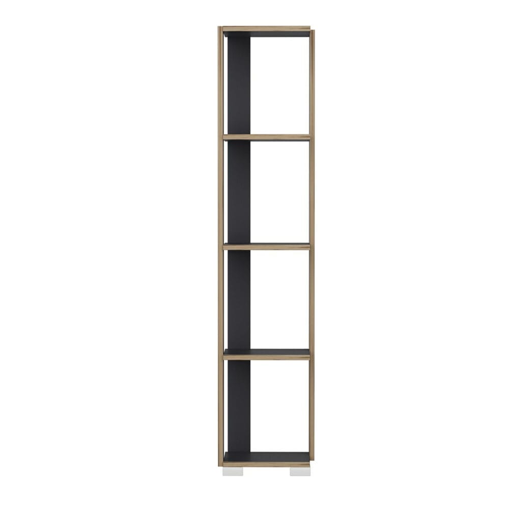 Bücherregal Aalestrup mit 4 Ebenen 153x34x26cm Anthrazit Holz-Optik
