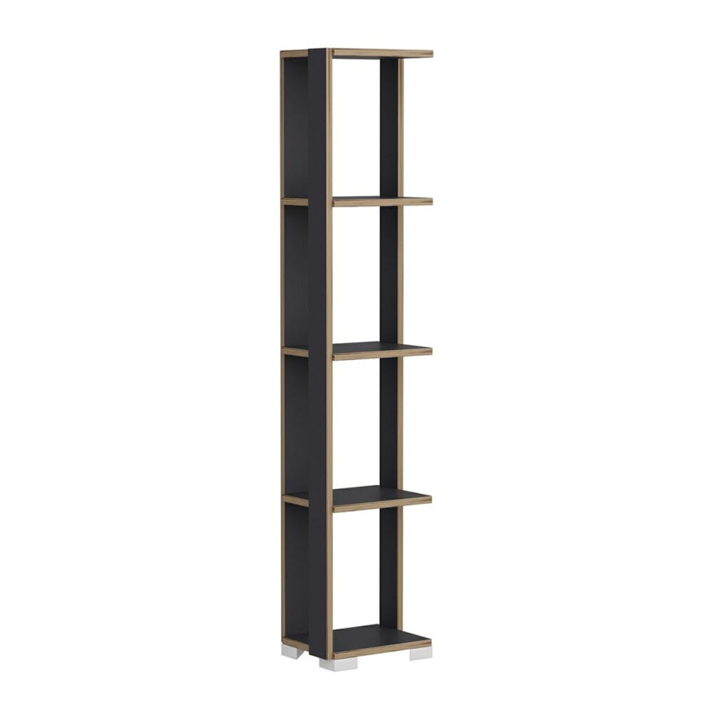 Bücherregal Aalestrup mit 4 Ebenen 153x34x26cm Anthrazit Holz-Optik