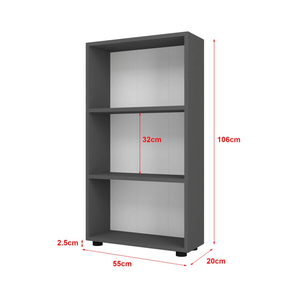 Bücherregal Vara 106x55x20cm Anthrazit