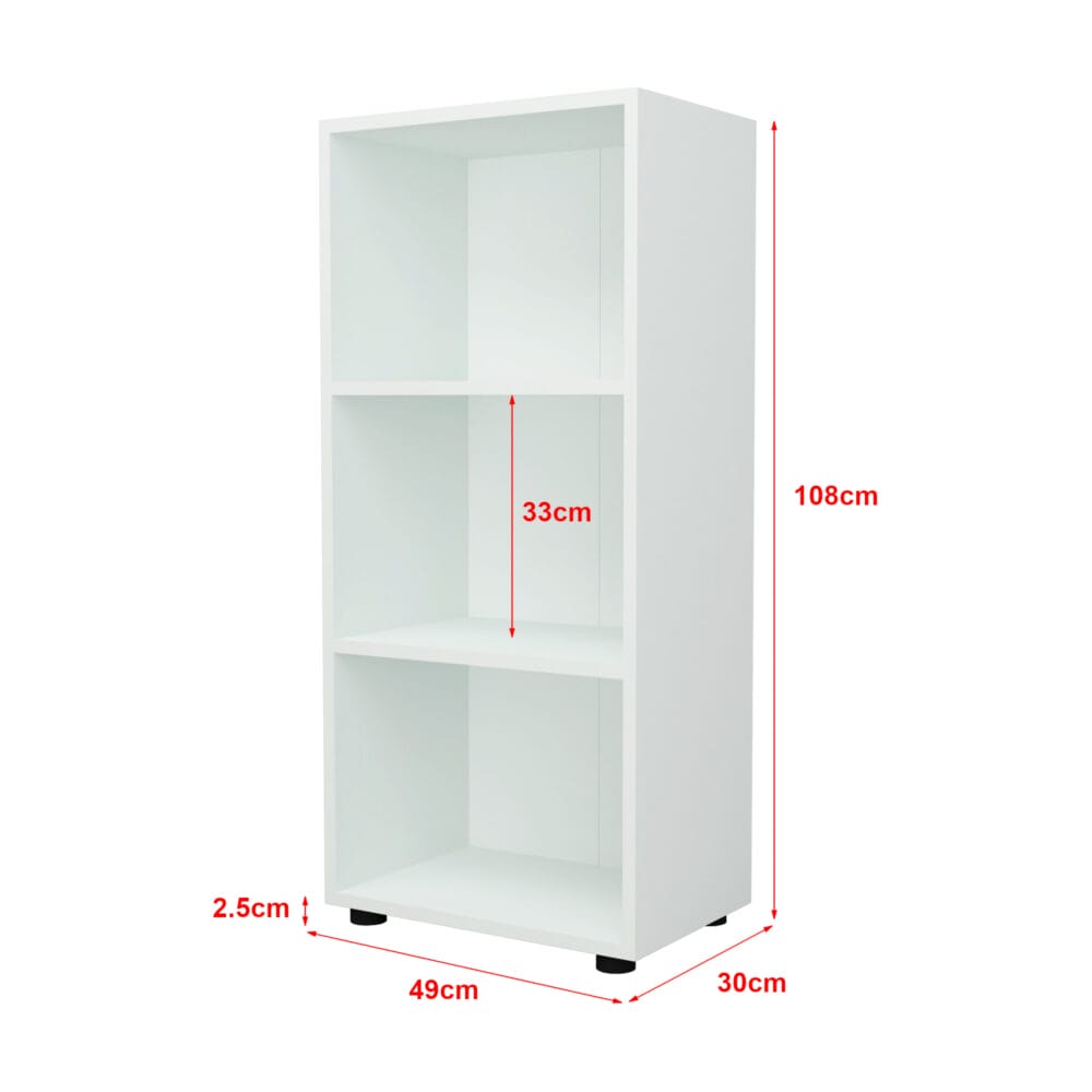 Bücherregal Vara 108x49x30cm Weiss