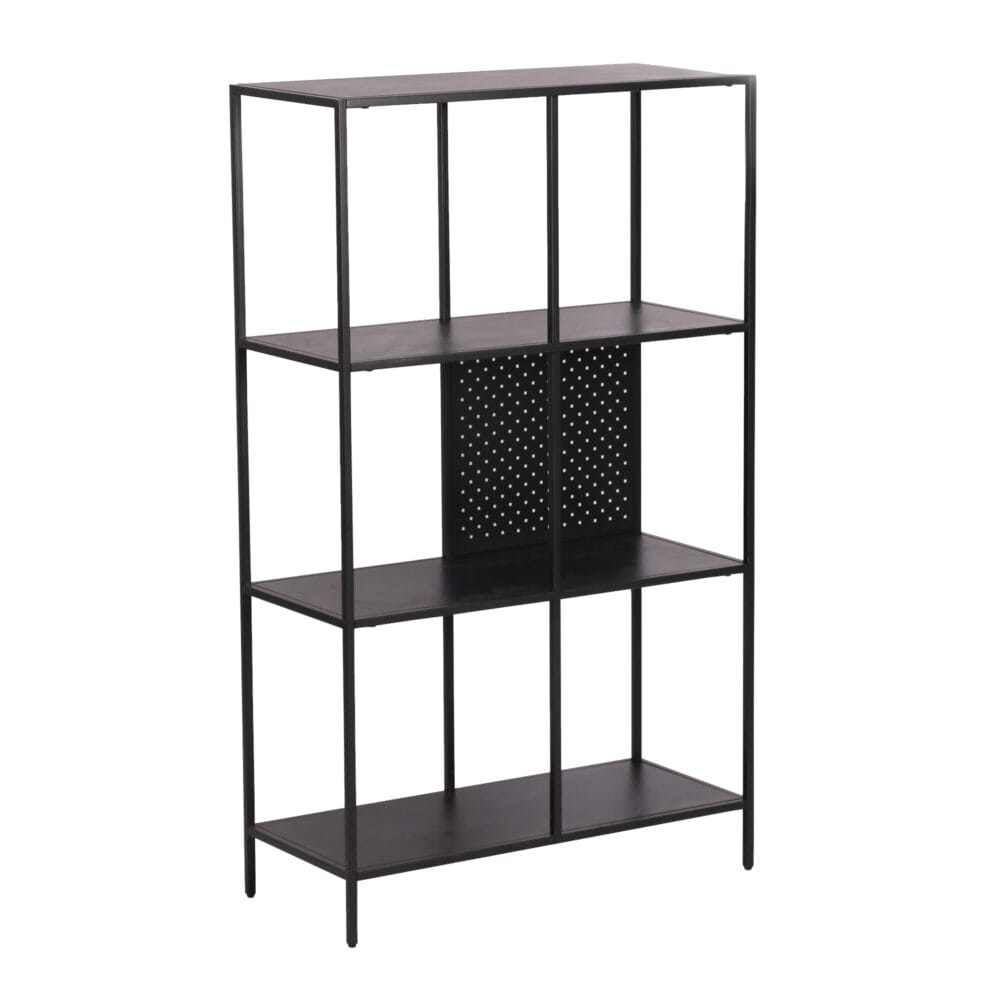 Bücherregal Ingå 144x75x35cm Metall Schwarz matt