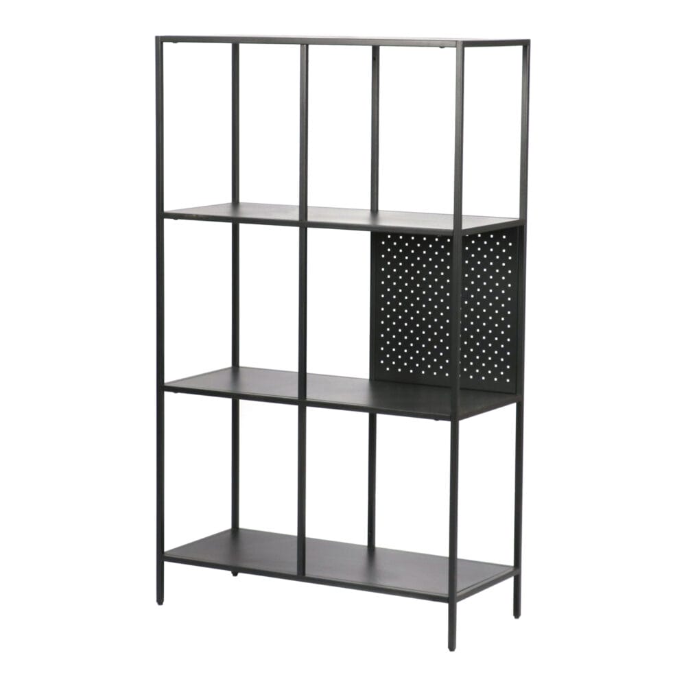 Bücherregal Ingå 144x75x35cm Metall Schwarz matt