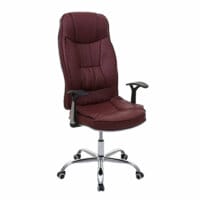 Bürostuhl 150kg belastbar Chefsessel Kunstleder bordeaux