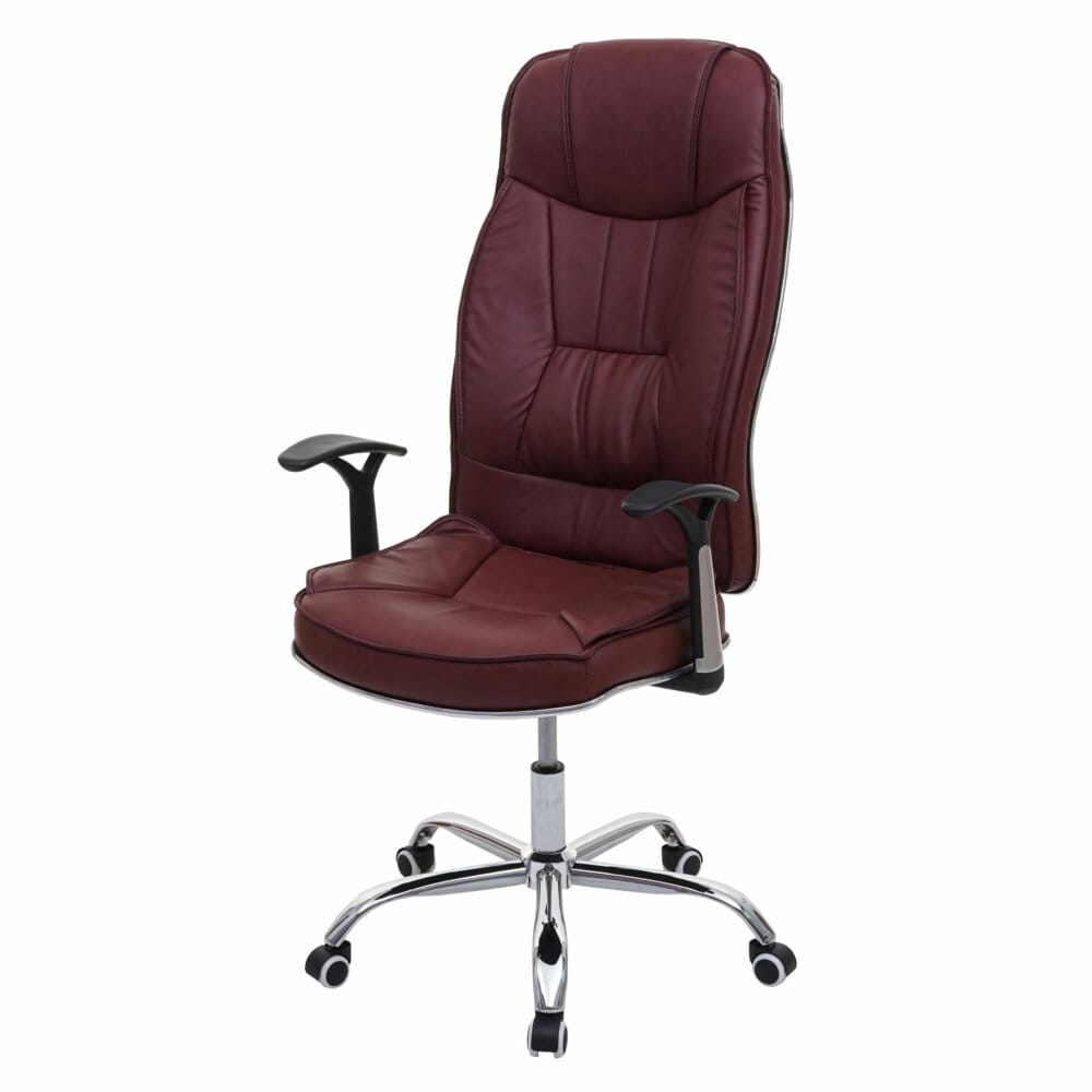 Bürostuhl 150kg belastbar Chefsessel Kunstleder bordeaux
