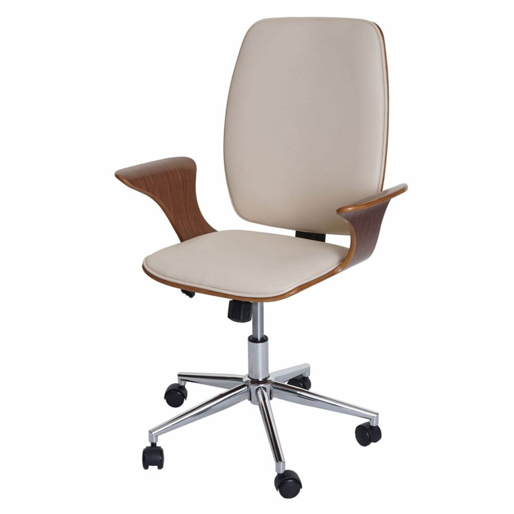 Bürostuhl Alta Chefsessel Bugholz creme-beige