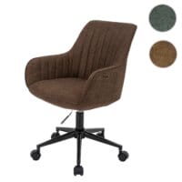 Bürostuhl Bowl mit Armlehne höhenverstellbar Stoff/Textil braun