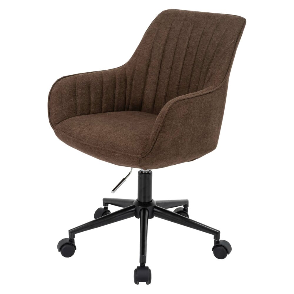 Bürostuhl Bowl mit Armlehne höhenverstellbar Stoff/Textil braun