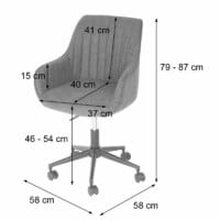 Bürostuhl Bowl mit Armlehne höhenverstellbar Stoff/Textil anthrazit