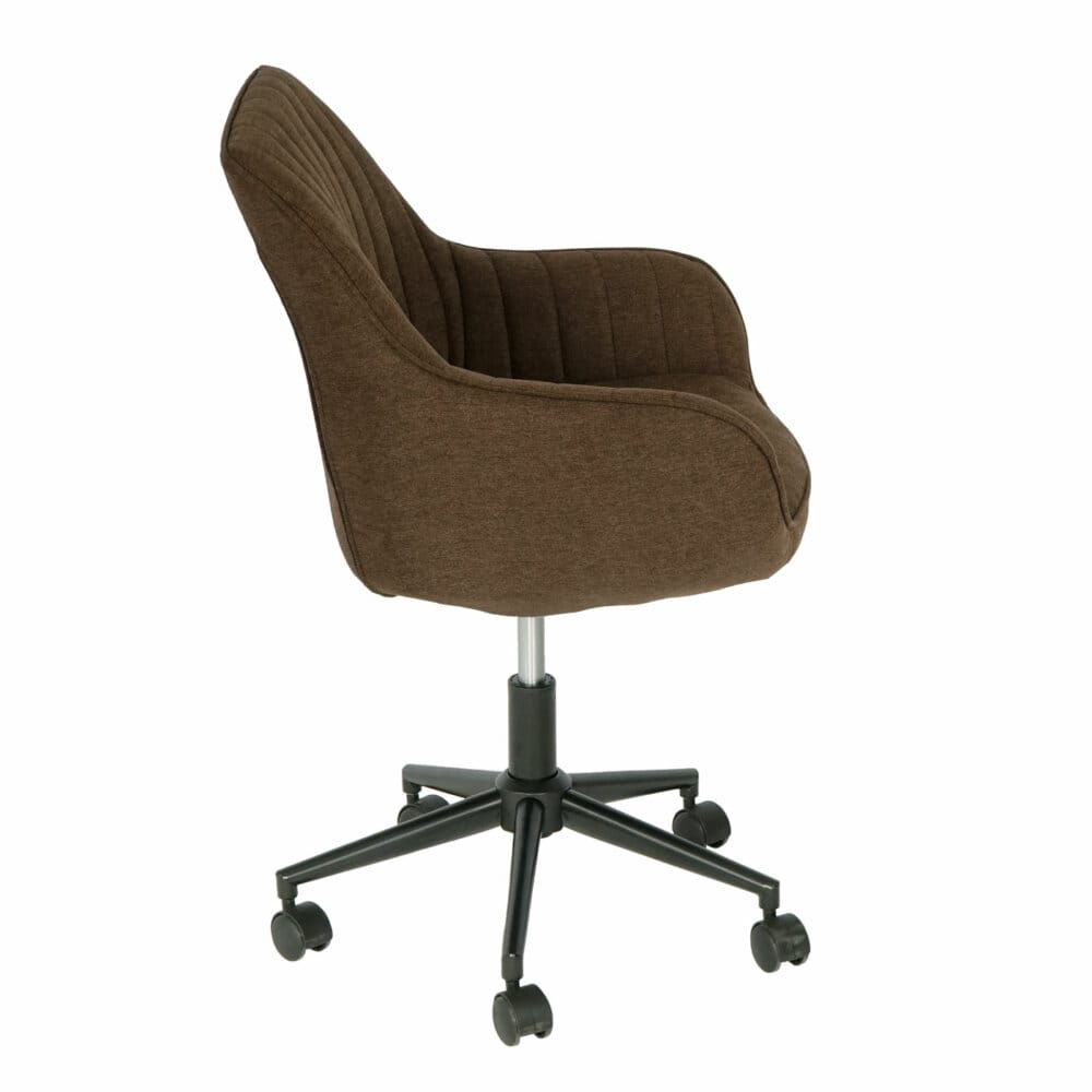Bürostuhl Bowl mit Armlehne höhenverstellbar Stoff/Textil braun