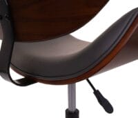 Bürostuhl  Bugholz Walnuss-Optik Retro drehbar höhenverstellbar grau
