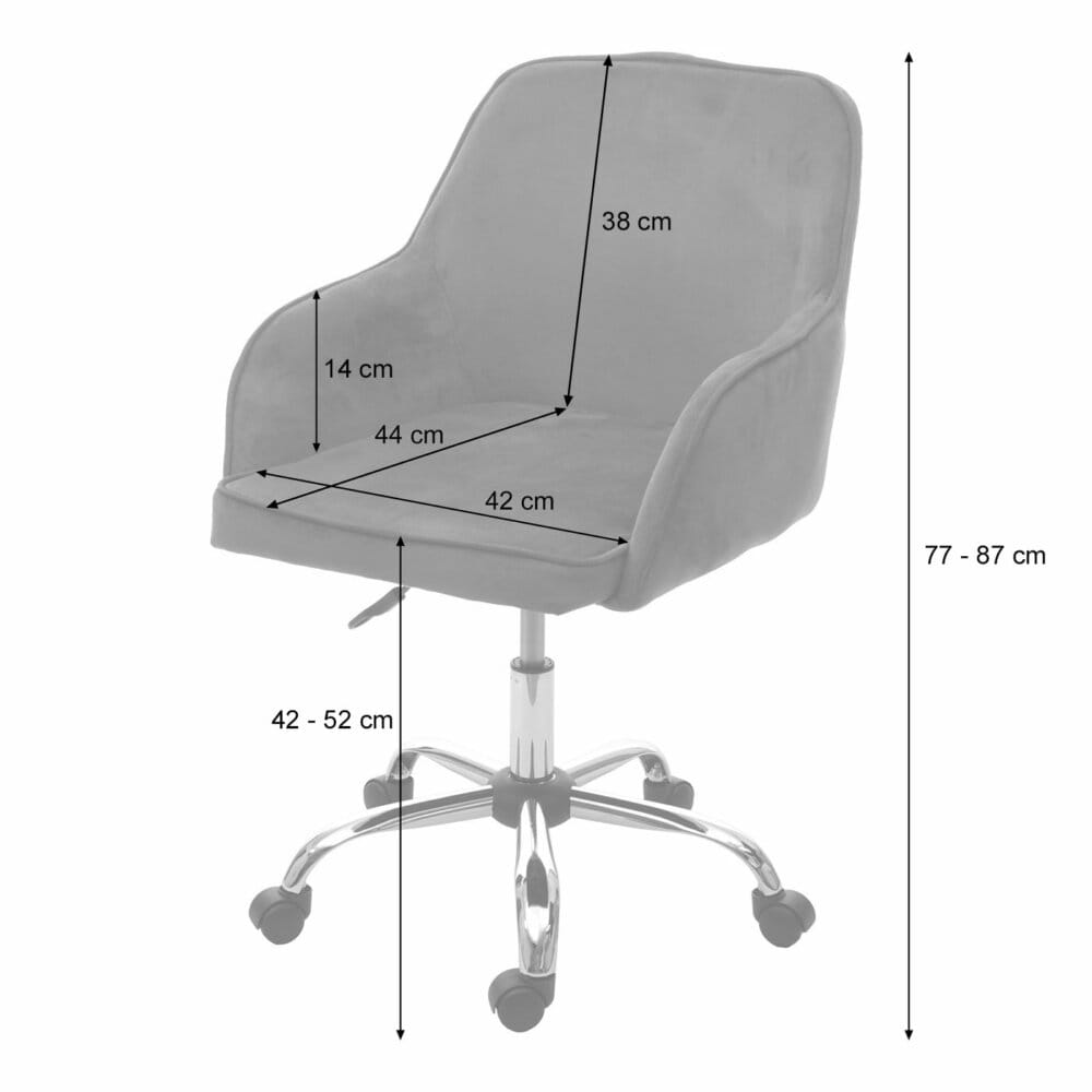 Bürostuhl Chefsessel Retro Design Samt creme-weiss