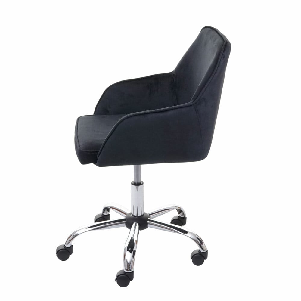 Bürostuhl Chefsessel Retro Design Samt schwarz