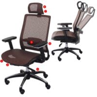 Bürostuhl Córdoba ergonomisch Kopfstütze Stoff/Textil mandarin