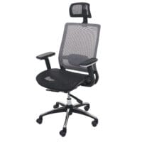 Bürostuhl Córdoba ergonomisch Kopfstütze Stoff/Textil schwarz-grau