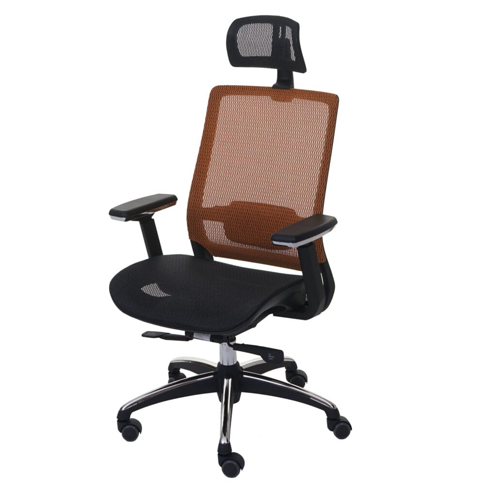 Bürostuhl Córdoba ergonomisch Kopfstütze Stoff/Textil schwarz-orange