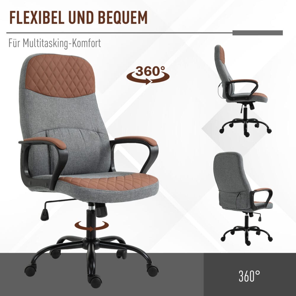 Bürostuhl Drehstuhl höhenverstellbar ergonomisch PU-Leder