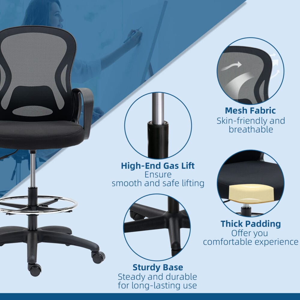 Bürostuhl Ergonomisch Computerstuhl Arbeitsstuhl mit Rollen