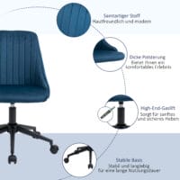 Bürostuhl Ergonomisches Liniendesign 360° drehbar