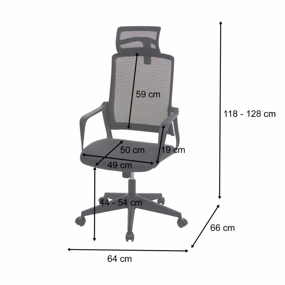 Bürostuhl JAM-J52 ergonomisch mit Kopfstütze Kunstleder bordeaux-rot