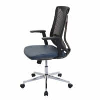 Bürostuhl JAM-J53 ergonomisch Kunstleder blau-grau