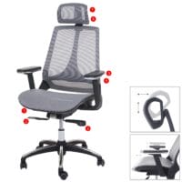 Bürostuhl Murcia Sliding-Funktion Stoff/Textil grau-grau