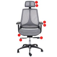 Bürostuhl Murcia Sliding-Funktion Stoff/Textil grau-grau