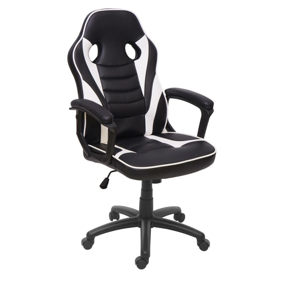 Bürostuhl  Racing Chair Gaming-Chair schwarz weiss