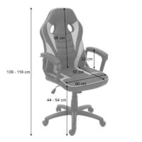 Bürostuhl  Racing Chair Gaming-Chair schwarz weiss