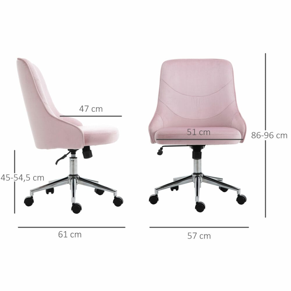 Bürostuhl SOHO-Stil mit Wippenfunktion Samt Rosa