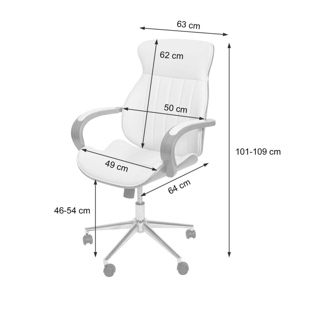 Bürostuhl Schreibtischstuhl Bugholz ~ creme