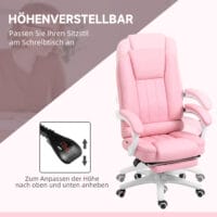 Bürostuhl Schreibtischstuhl Drehstuhl mit Fussstütze Rosa