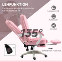 Bürostuhl Schreibtischstuhl Drehstuhl mit Fussstütze Rosa