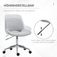 Bürostuhl Schreibtischstuhl höhenverstellbarer Leinenoptik