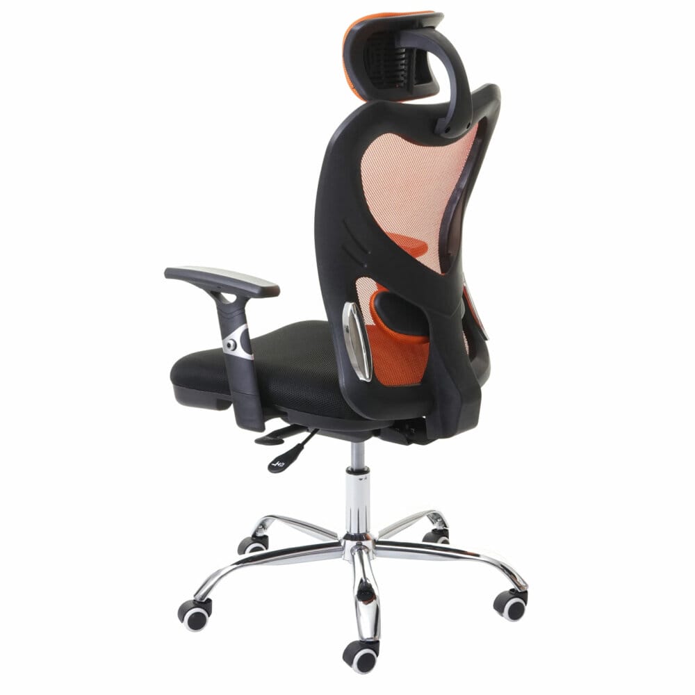 Bürostuhl Sliding-Funktion 150kg belastbar Stoff/Textil schwarz/orange