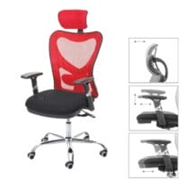 Bürostuhl Sliding-Funktion 150kg belastbar Stoff/Textil schwarz/rot